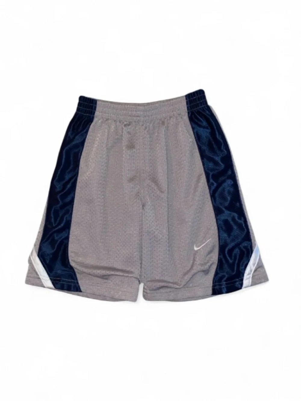Nike Grey and Navy Mesh Sports Shorts